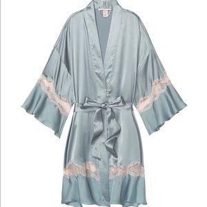 victoria secret flounce satin kimono